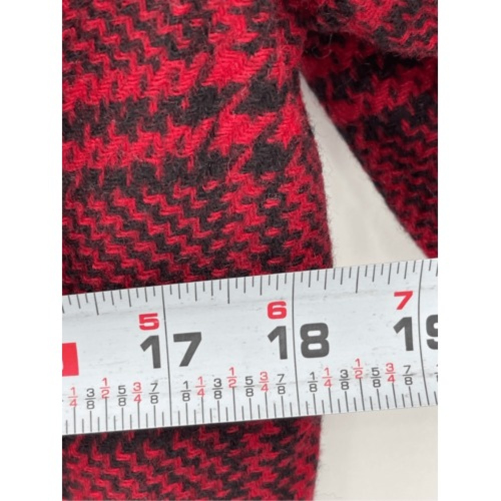 Talbots Blazer Jacket Women 10 Plaid Red Black Check Button Front Wool Blend - Picture 11 of 13